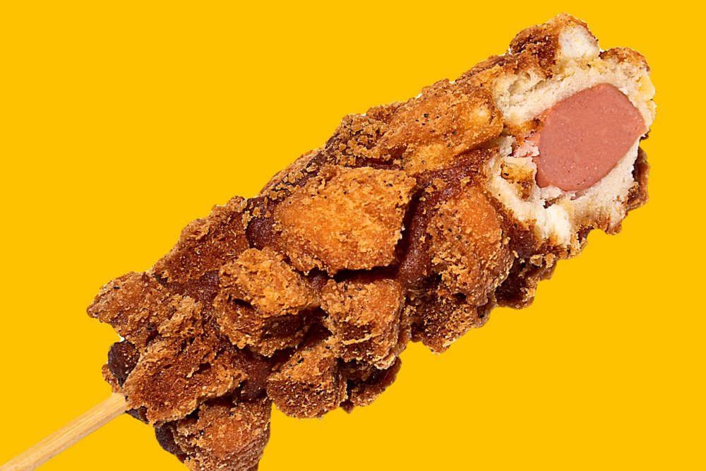 Rice Dog Chicken Nuggets, enrobé de nuggets croustillants