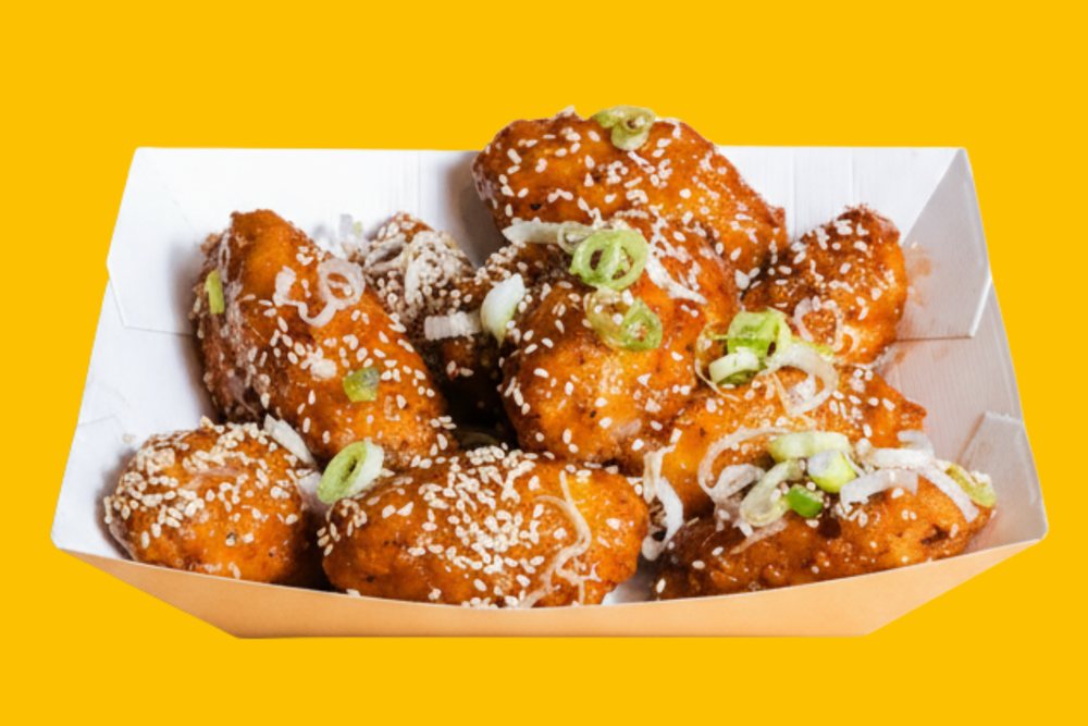 Chicken Wings — ailes de poulet halal croustillantes, sésame et cébette